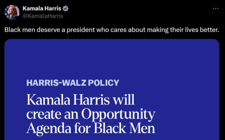 Kamala begs black men