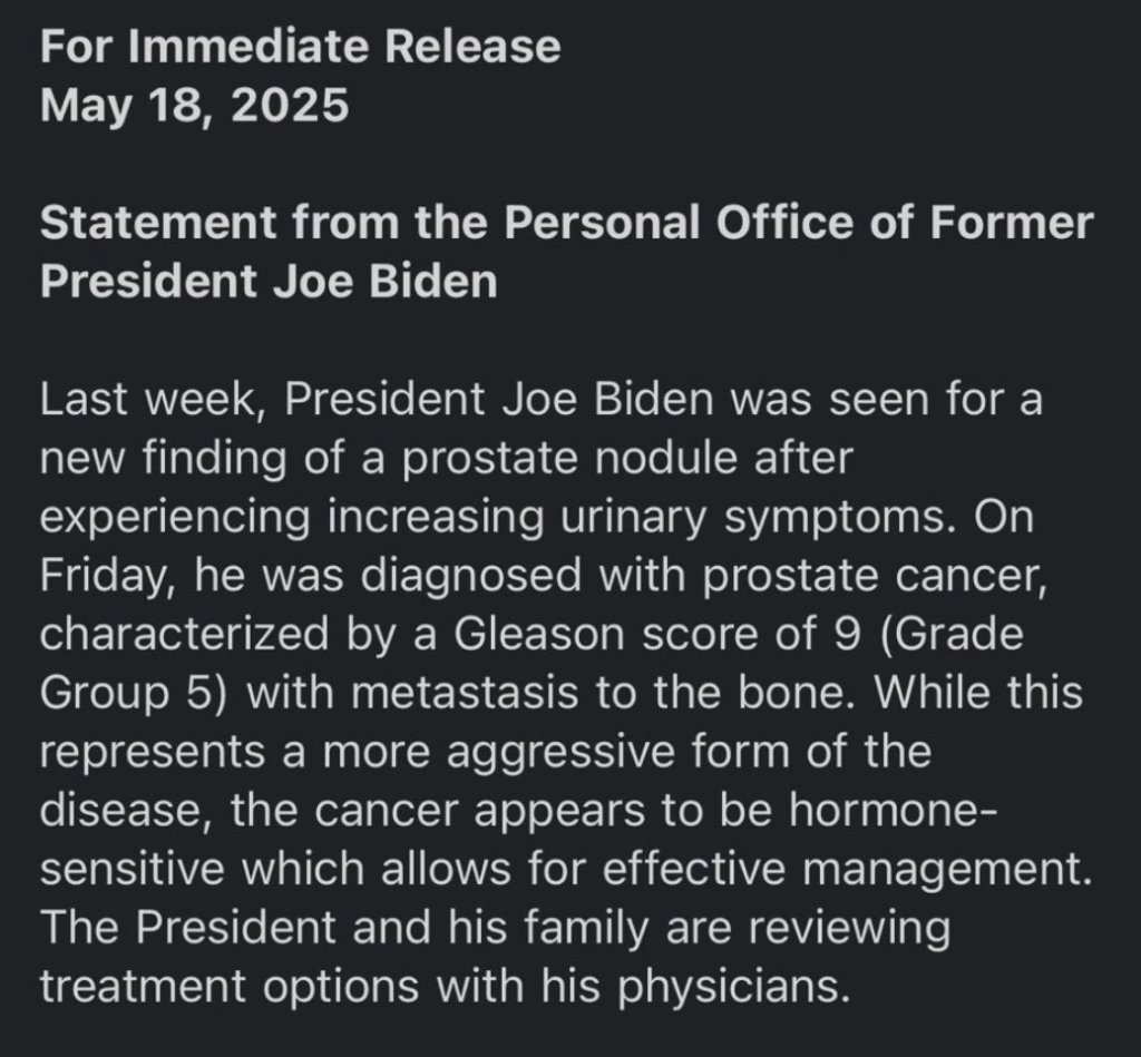 Press Release from the office of former President Joe Biden