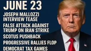 Promo for Reaver of Common Sense on June 23, 2025 featuring Trump’s Iran airstrike, SCOTUS ruling, failed protests, and Joseph Mallozzi tease.