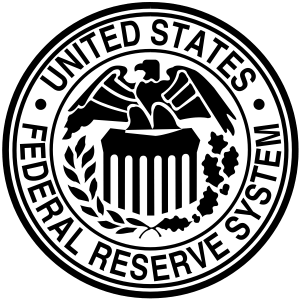 Official seal of the United States Federal Reserve System showing an eagle with a shield, olive branch, and oak leaves.