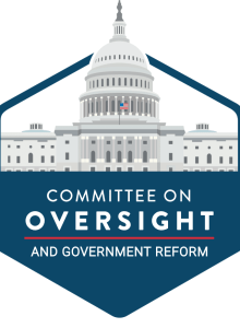 Committee on Oversight and Government Reform logo featuring the U.S. Capitol building Caption: Official logo of the U.S. House Committee on Oversight and Government Reform Description: The official emblem of the U.S. House Committee on Oversight and Government Reform, showing the U.S. Capitol dome above the committee name in a blue shield design.