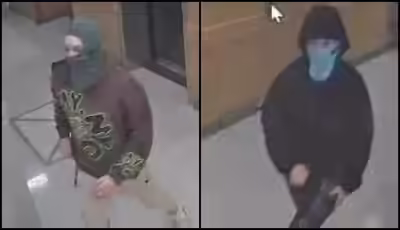 Harvard Medical School Explosion Suspects — November 2025 Surveillance photos released by the Harvard University Police Department showing two unidentified suspects wanted in connection with the November 2025 explosion at Harvard Medical School’s Goldenson Building. 📝 Caption: