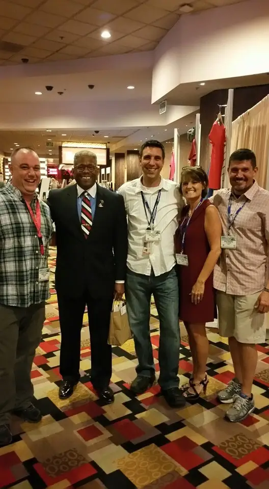 Sack Heads Radio team with Lt. Col. Allen West and Kris Paronto after their live interview at FreedomFest 2016.