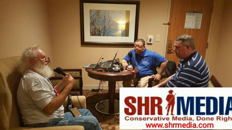 The Underground Professor, Ken McClenton, and Danny Butcher broadcasting for SHR Media during the Texas State RNC in 2016.