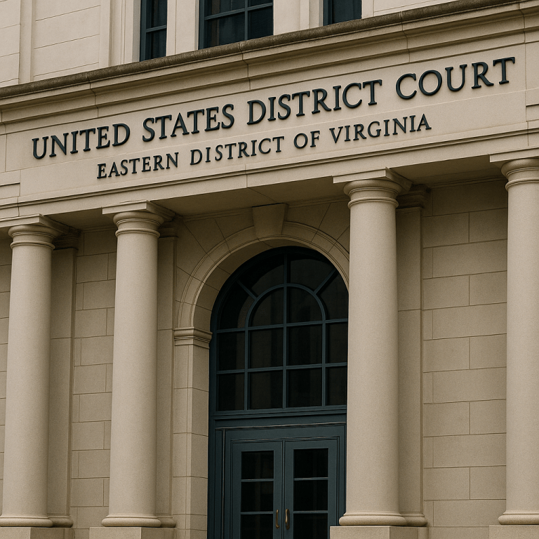Federal courthouse where indictments against James Comey and Letitia James were dismissed after ruling that the prosecutor was unlawfully appointed.