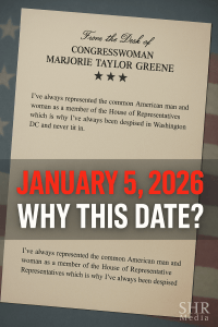 Marjorie Taylor Greene resignation letter on congressional letterhead with the headline January 5 2026 Why This Date