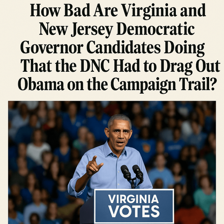 Text: Former President Barack Obama speaks at a campaign rally in Virginia, representing DNC efforts to boost Democratic candidates in Virginia and New Jersey ahead of the 2025 elections.