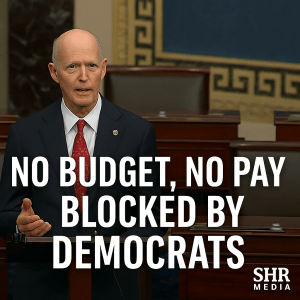 Senator Rick Scott speaks on the Senate floor after Democrats block his No Budget, No Pay Act, November 2025.