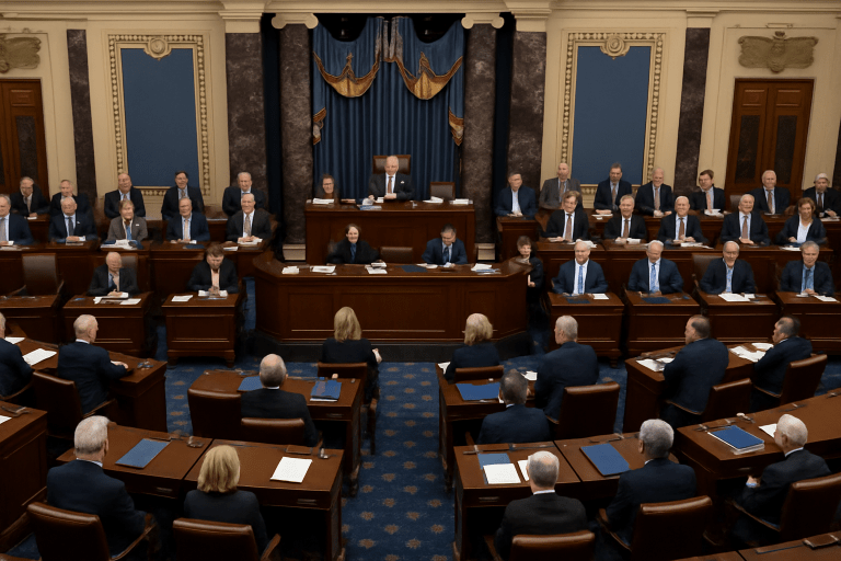 U.S. Senate chamber during the unanimous vote on the Epstein Files Transparency Act
