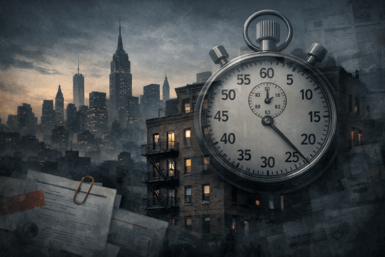 New York City skyline symbolizing the Community Opportunity to Purchase Act and its impact on property rights
