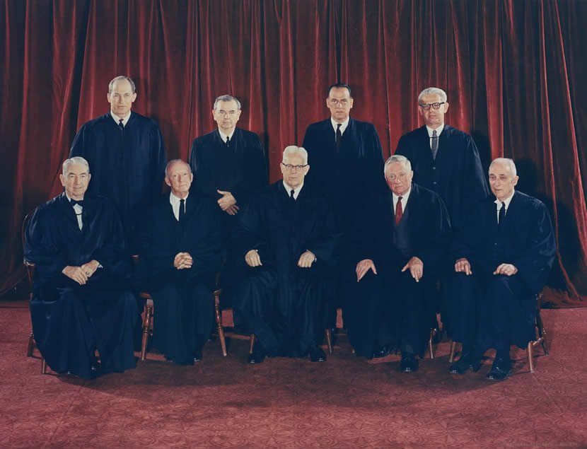 Supreme Court of the United States justices group portrait from 1965
