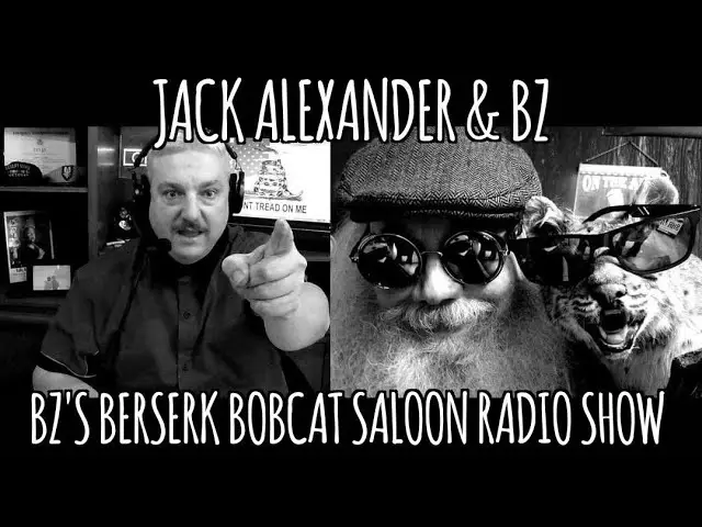 Jack Alexander and BZ on the Berserk Bobcat Saloon Radio Show with the bobcat image