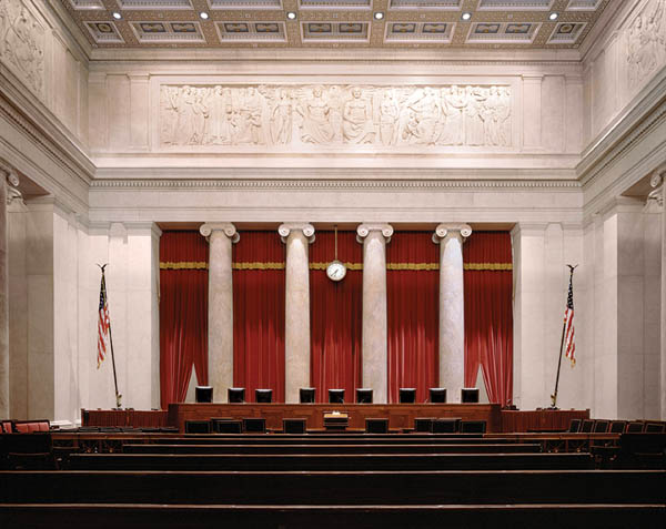Interior courtroom of the Supreme Court of the United States