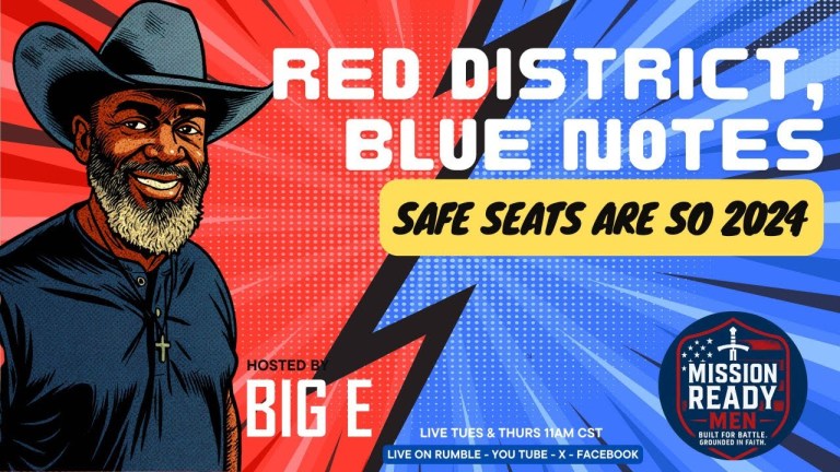 Mission Ready Men Red District Blue Notes show graphic with host Big E for December 4 2025 broadcast