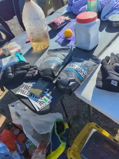 Bomb-making materials seized by FBI investigators during the arrest of Turtle Island Liberation Front suspects in a New Year’s Eve bombing plot