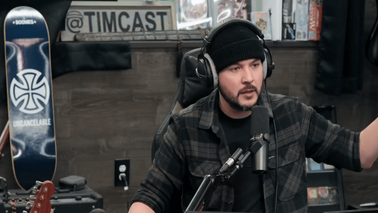 Tim Poole speaking on air during Timcast broadcast December 2025