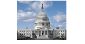 Photo of the United States Capitol building in Washington, DC under a blue sky