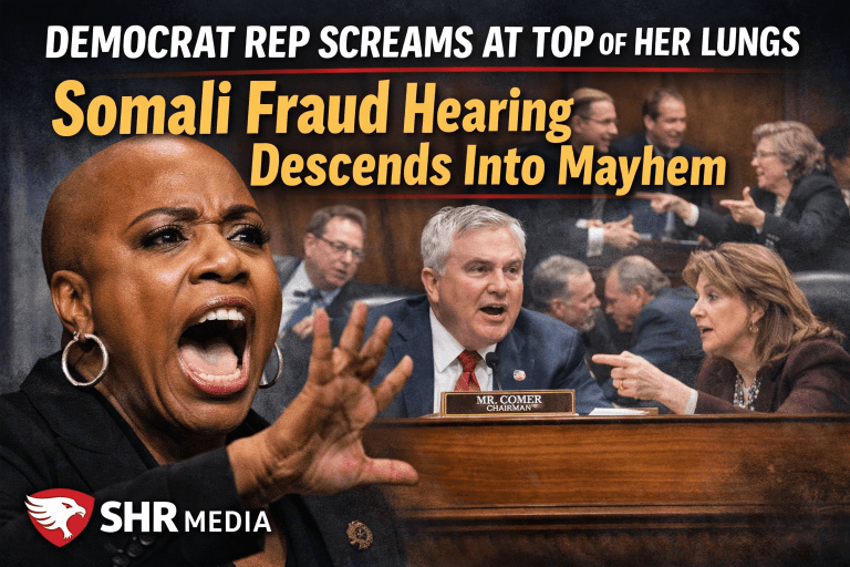 Democrat Rep Ayanna Pressley shouting during a House Oversight Committee hearing on Somali-linked Minnesota fraud and misuse of taxpayer funds
