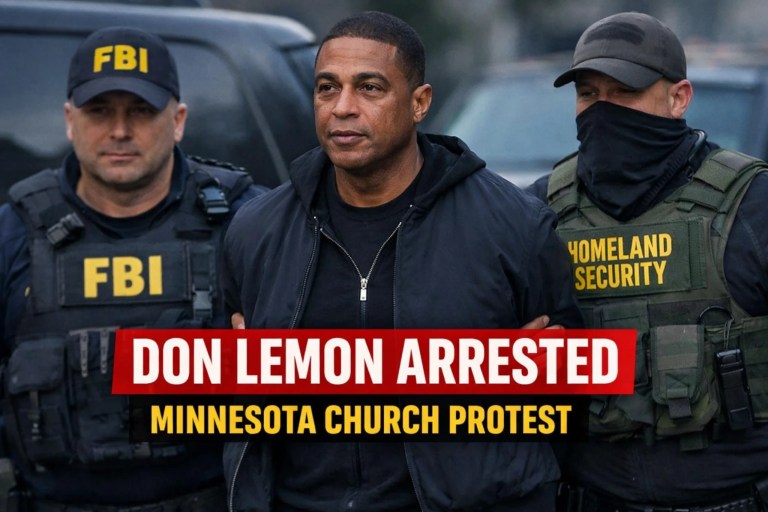 Former CNN anchor Don Lemon is escorted by federal officers following his arrest related to a Minnesota church protest.