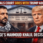 Federal appeals court building with American flag as judges side with Trump administration in Mahmoud Khalil immigration ruling