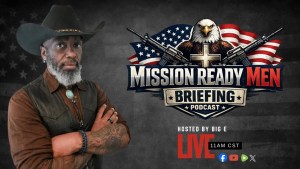 Mission Ready Men Briefing cover with host Big E and the show logo promoting “Sovereignty or Subjugation