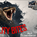 Rattlesnake striking forward symbolizing reality breaking through political narratives