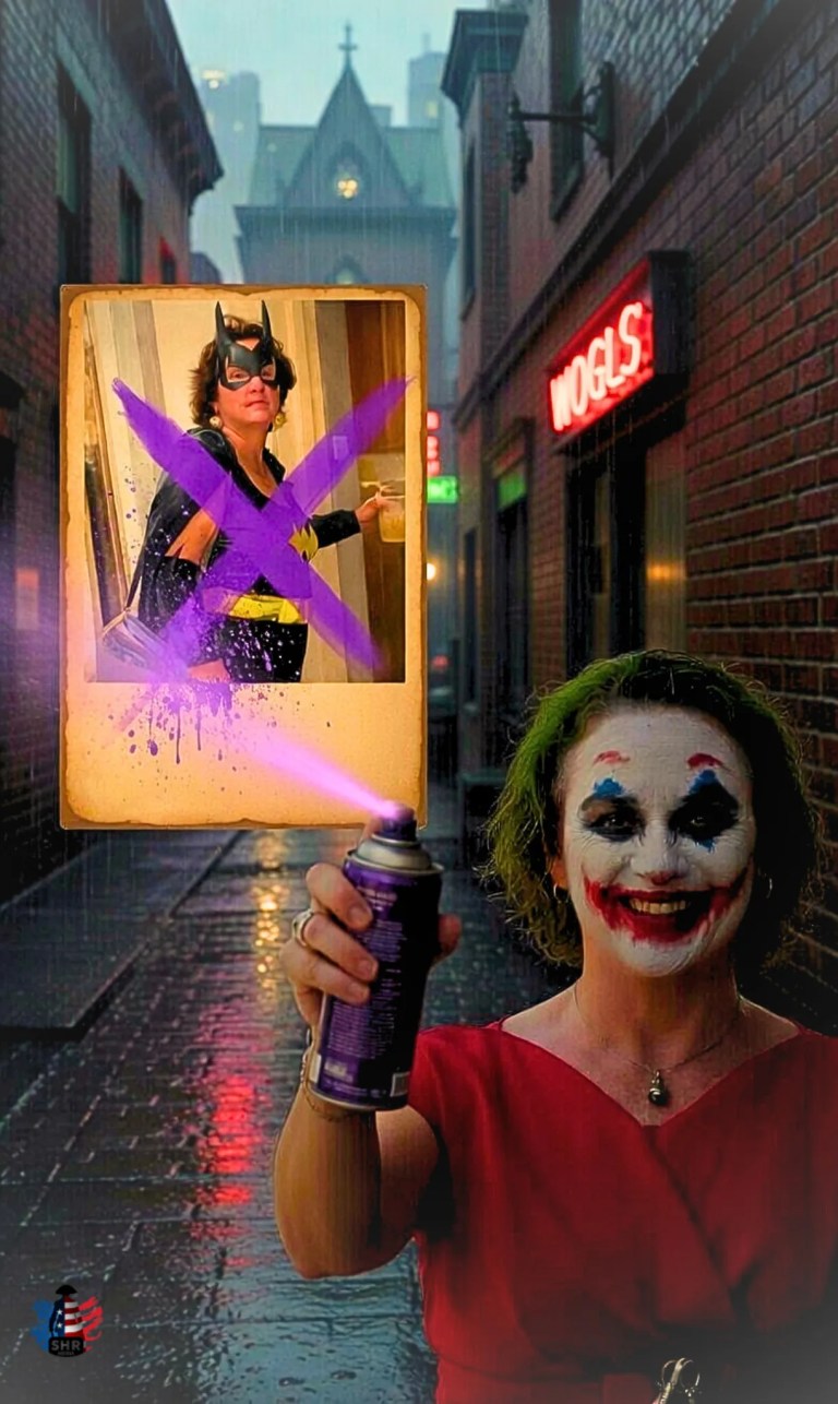 Katie Porter Batgirl costume image used in political profile examining her background and controversies